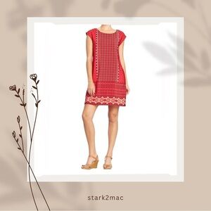 Old Navy Red Black Sheath Dress Sleeveless Mini